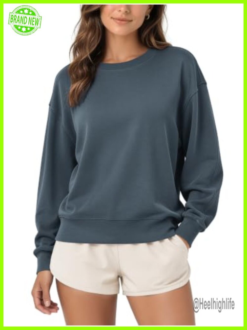 Modal Soft Oversized Crew Neck Sweatshirt Pullover Relaxed Fit Long Sleeve